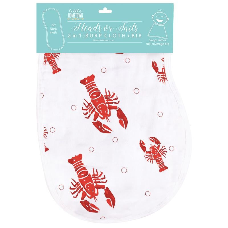 Heads or Tails 2-in-1 Burp Cloth Bib