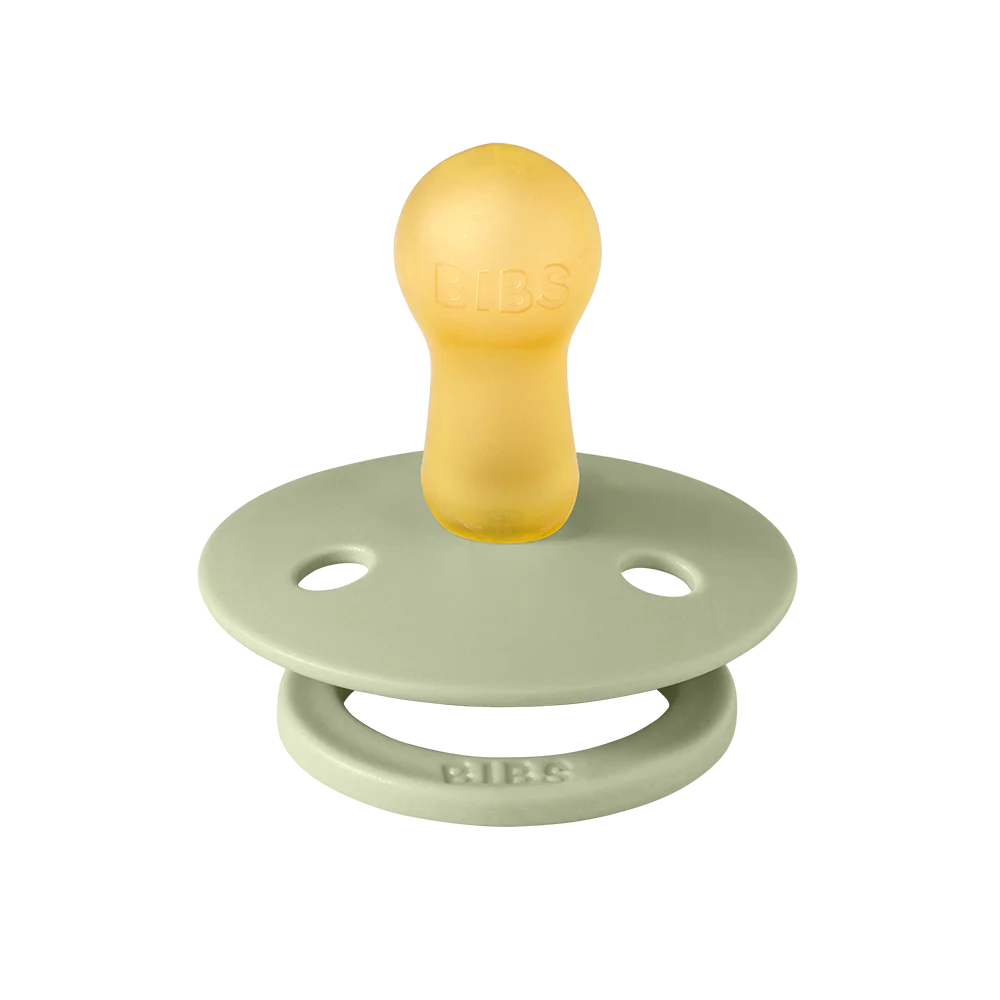 BIBS Original Natural Rubber Round Pacifier (2 Pack) | Sage & Hunter Green