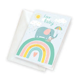 Gina B Designs Baby Gift Enclosure Card | Elephant on Rainbow