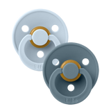 BIBS Symmetrical Natural Rubber Pacifier (2 Pack) | Baby Blue | Petrol