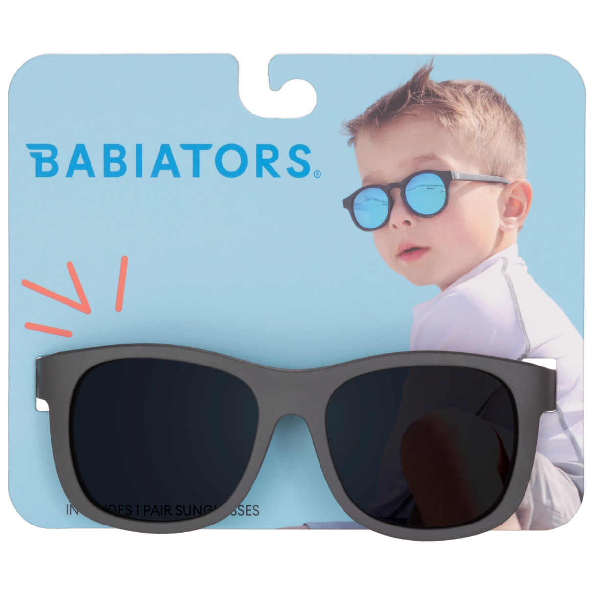 Babiators Galactic Grey Navigator Kids UV Sunglasses | Hangtag