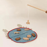 Coco Village Wooden Magnetic Fishing Game with Carrying Pouch
