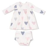 Angel Dear Hearts Modal Ribbed Dress & Bloomer