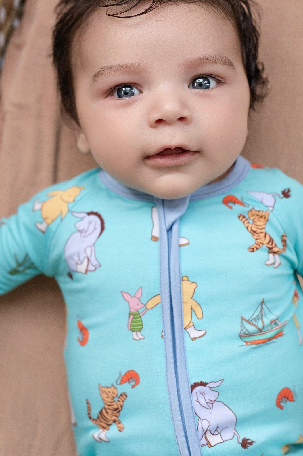 Pearls & Pelicans Pooh on the Bayou Bamboo Zip Up Pajamas