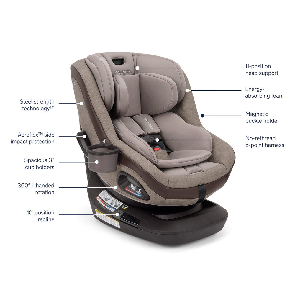 NUNA REVV Maxx Rotating Convertible Car Seat with cupholder