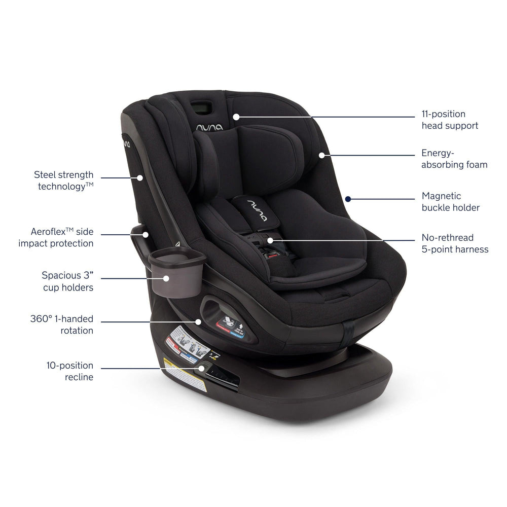 NUNA REVV Maxx Rotating Convertible Car Seat with cupholder