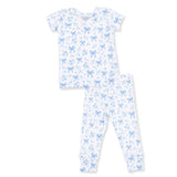 Angel Dear Blue Bows & Flowers Bamboo Short Sleeve Loungewear Set