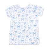 Angel Dear Blue Bows & Flowers Bamboo Short Sleeve Loungewear Set