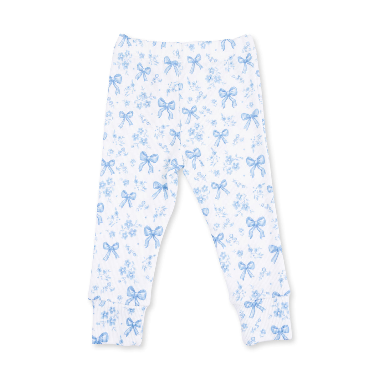 Angel Dear Blue Bows & Flowers Bamboo Short Sleeve Loungewear Set