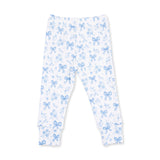 Angel Dear Blue Bows & Flowers Bamboo Short Sleeve Loungewear Set