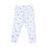 Angel Dear Blue Bows & Flowers Bamboo Short Sleeve Loungewear Set