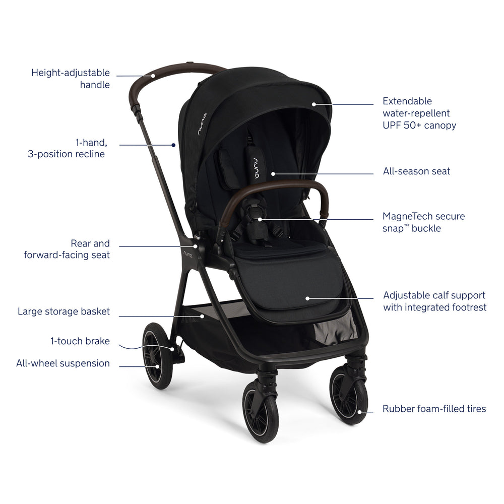 Nuna PIPA Urbn Car Seat + TRIV Next Stroller Travel System | Caviar Caviar (Chocolate) | preorder for May