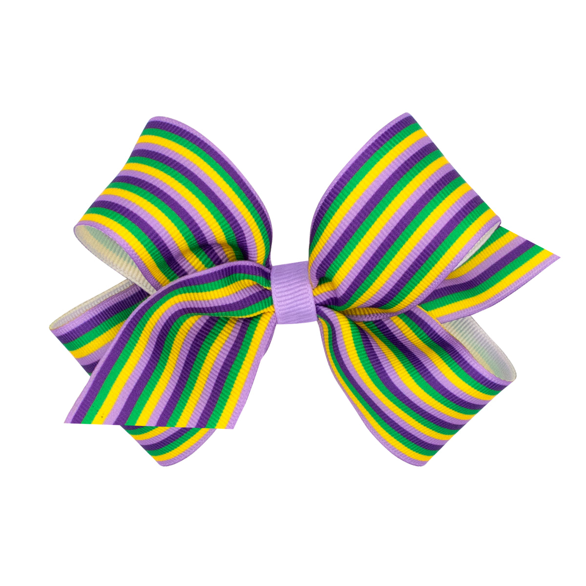 Mardi Gras Stripe Print Bow | Medium