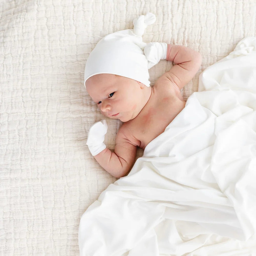 Lou Lou and Company Finley RIbbed Newborn Hat|Swaddle|Mitt Bundle