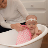 Sugar Bee Clothing Baby Pink Ruffle Soft Gingham Wash Cloth