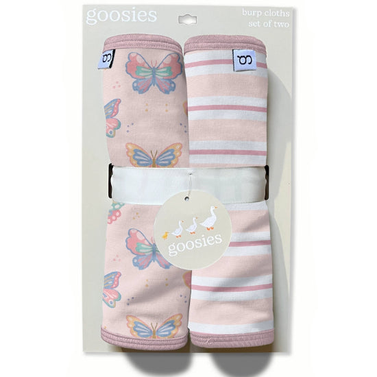 Goosies Butterfly Bliss Bamboo Burp Cloths 2 Pack Set