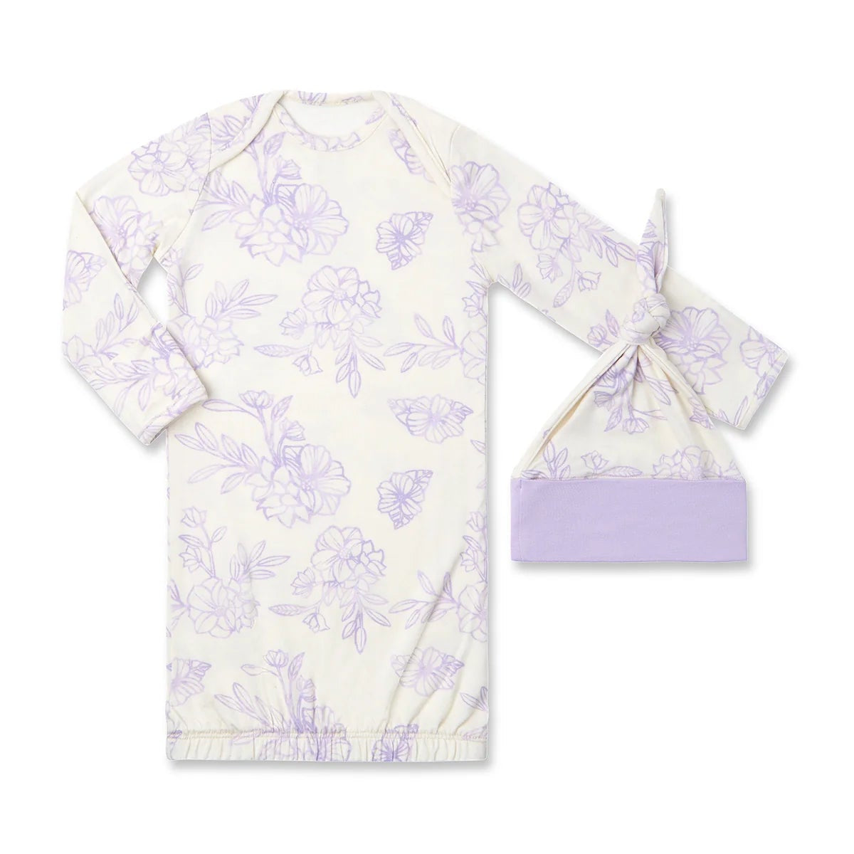 Everly Grey Bali Anelise 5-Piece Mom and Baby Matching Gift Set | Adult Pajama Set Newborn Gown and Hat Set