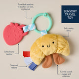 Itzy Pal Natural Plush Teether Sensory Travel Toy | Croissant