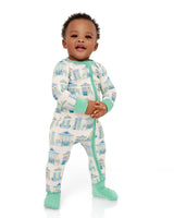 Pearls & Pelicans Home Sweet Nola Bamboo Zip Up Pajamas | Green