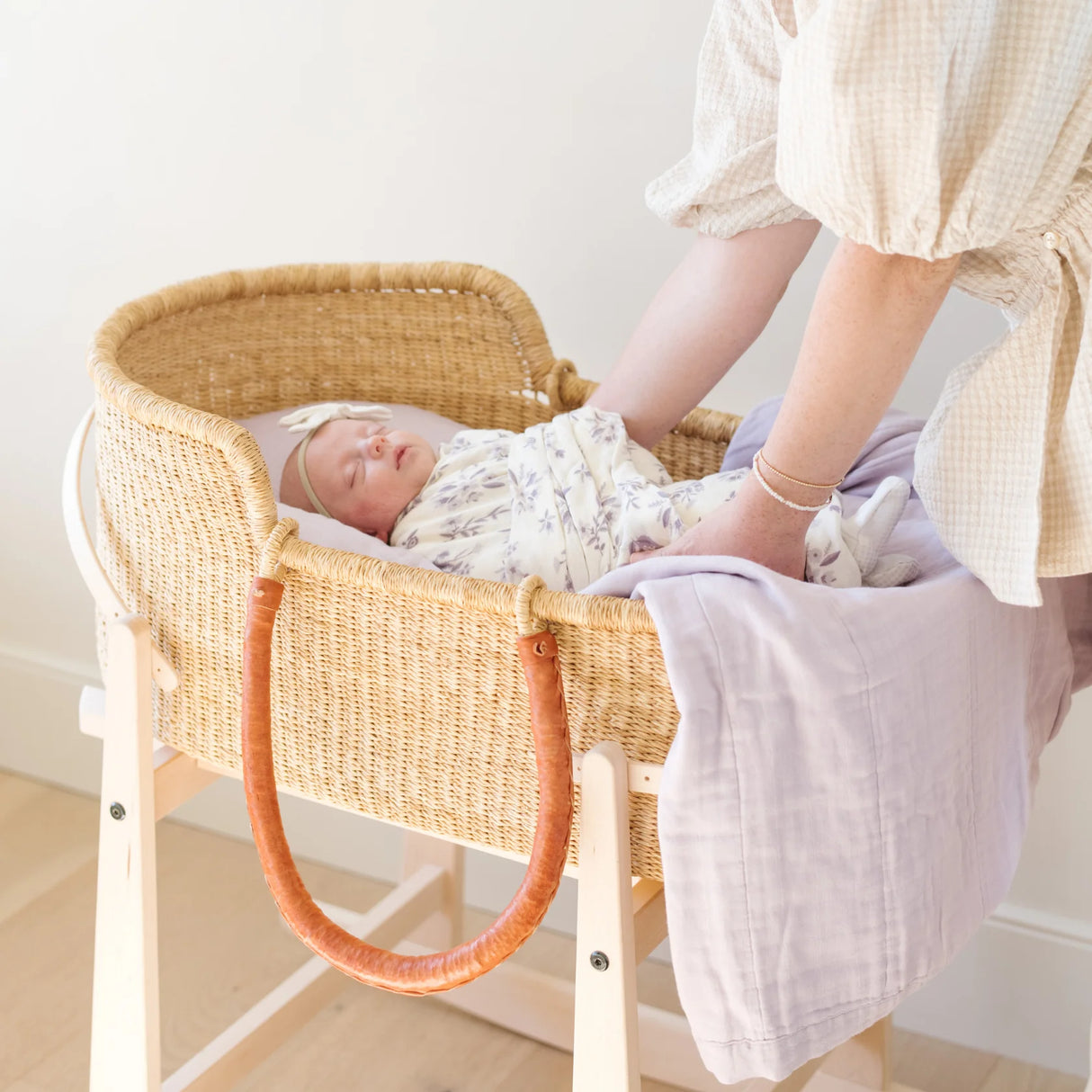 Saranoni Bamboo Rayon Muslin Swaddle | Forget-Me-Not