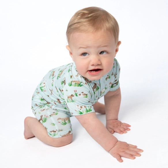 Goosies Delta Dogs Bamboo Short Sleeve Polo Romper