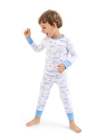Pearls and Pelicans Bayou Toile Two-Piece Pajamas | Blue