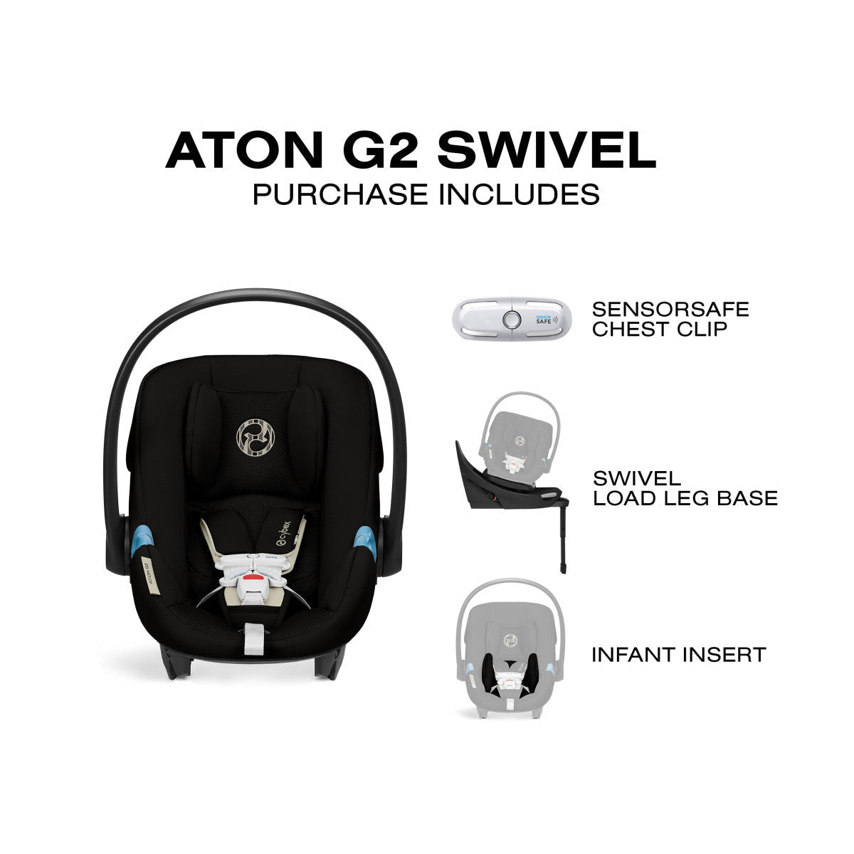 Cybex Aton G2 Swivel Infant Car Seat + Load Leg Base | No Shipping