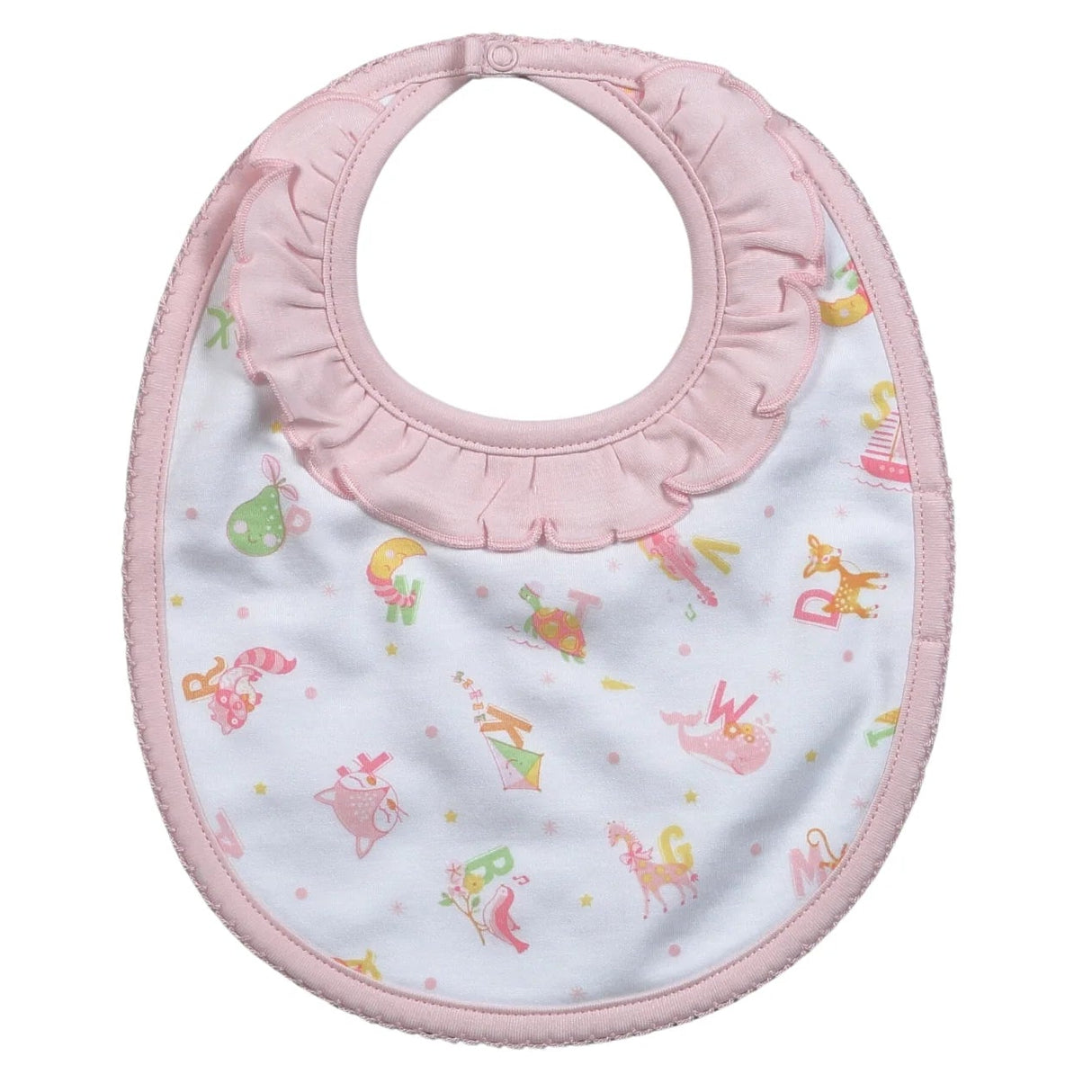 Baby Loren Pink Baby Safari Pima Bib