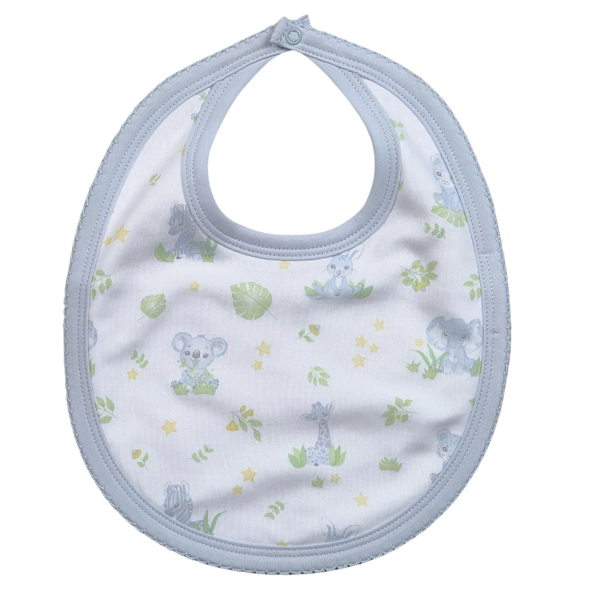 Baby Loren Blue Baby Safari Pima Bib