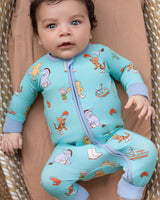 Pearls & Pelicans Pooh on the Bayou Bamboo Zip Up Pajamas
