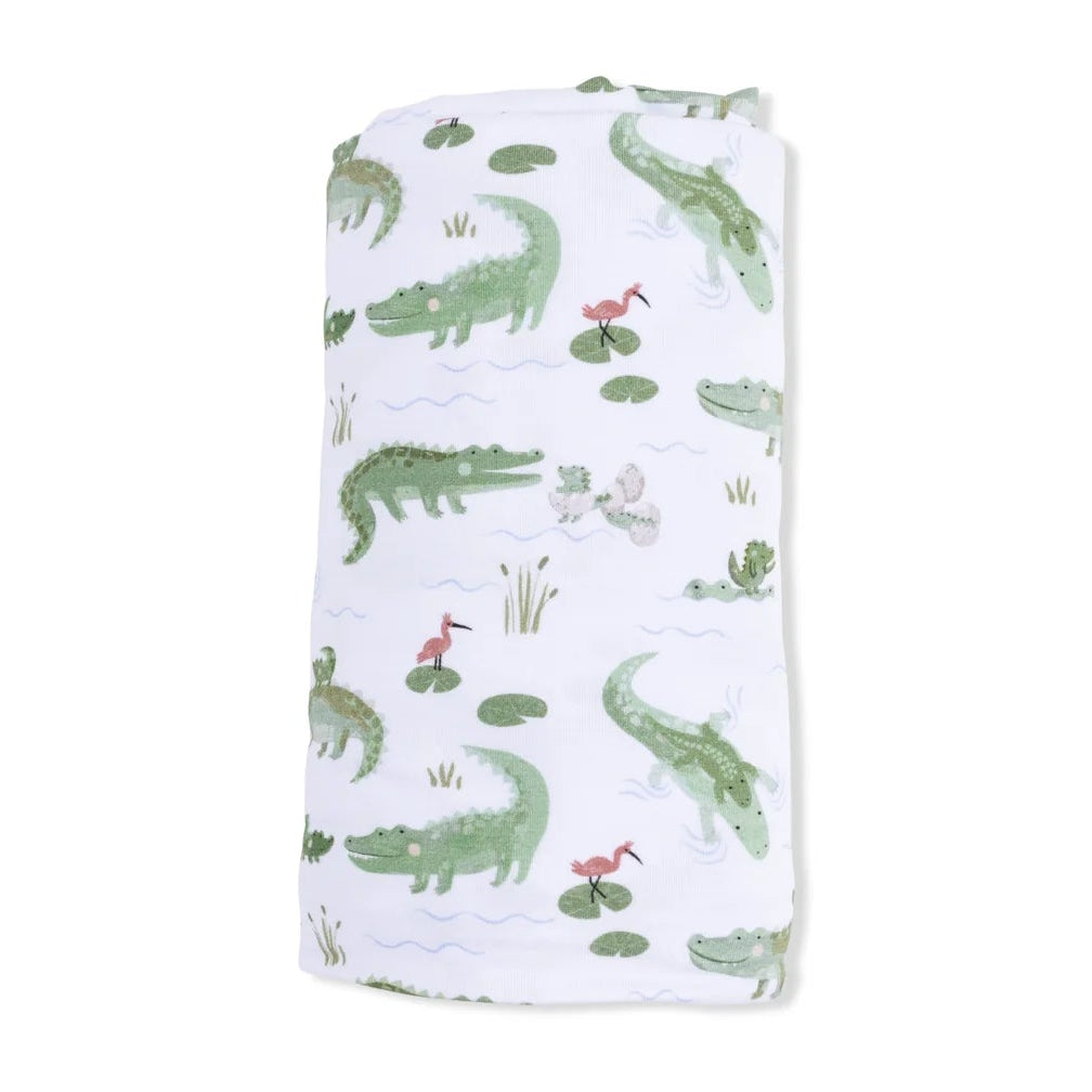 Angel Dear Crayon Alligators Swaddle Blanket