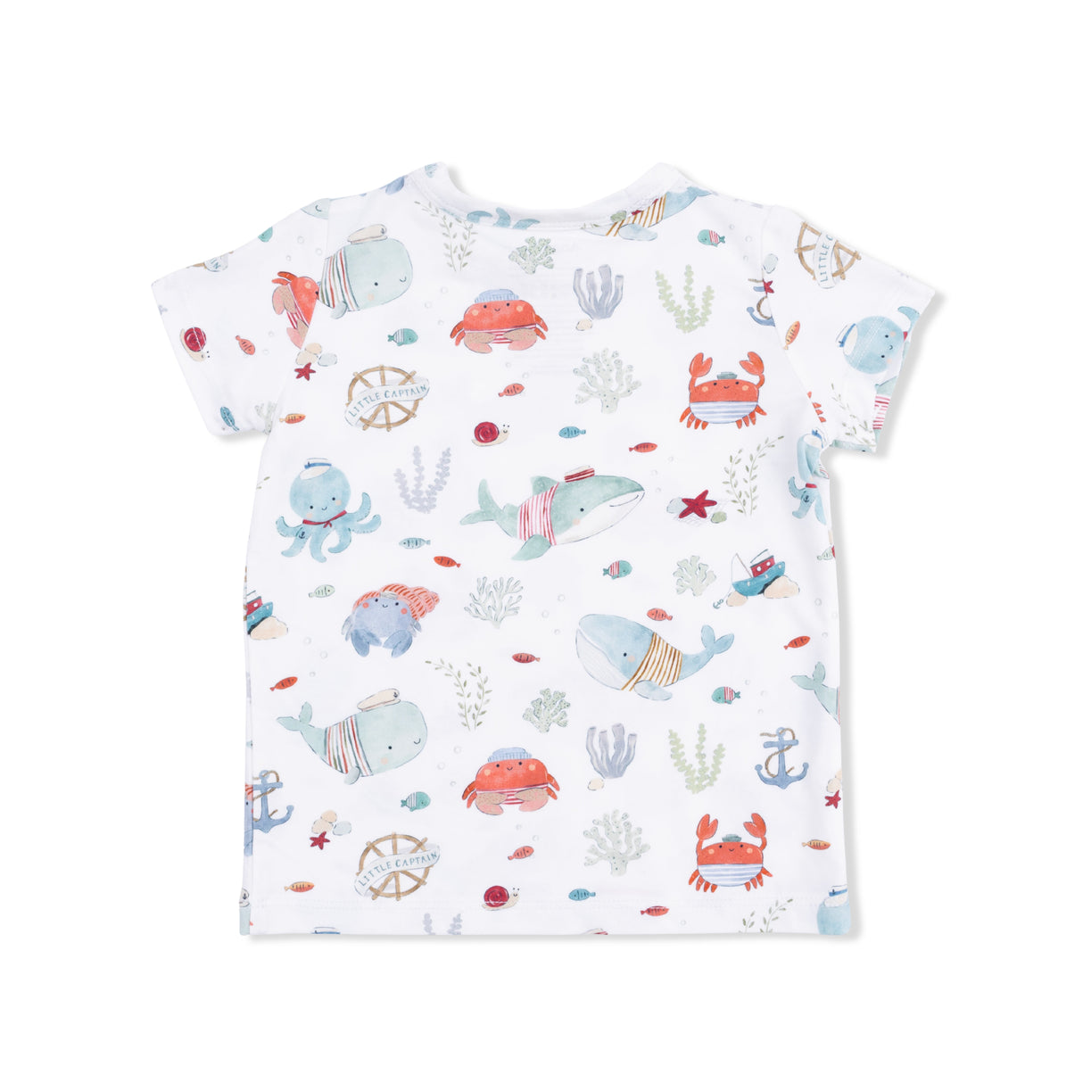 Angel Dear Sailor Sea Creatures Crew Neck Tee w/ Casual Short