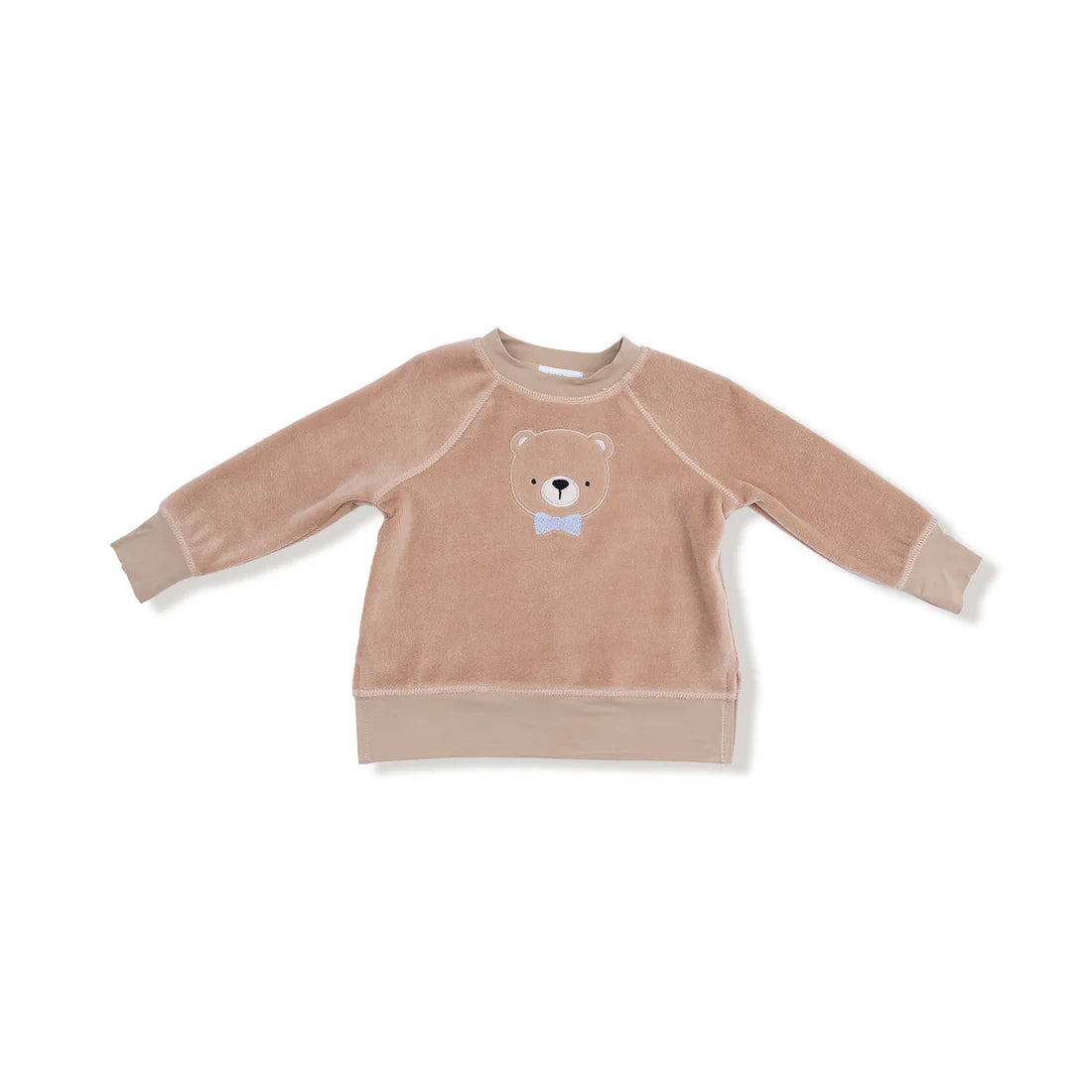 Angel Dear Velour Teddy Bear Oversized Shirt & Wide Leg Pant | Brown