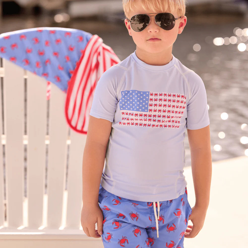 Sugar Bee Clothing Blue Crab Boy Summer Swim Shorts