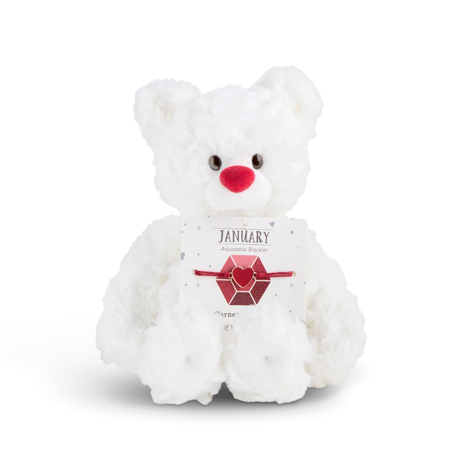 Demdaco Beary Charming Plush Birthstone Bear and Bracelet (7in