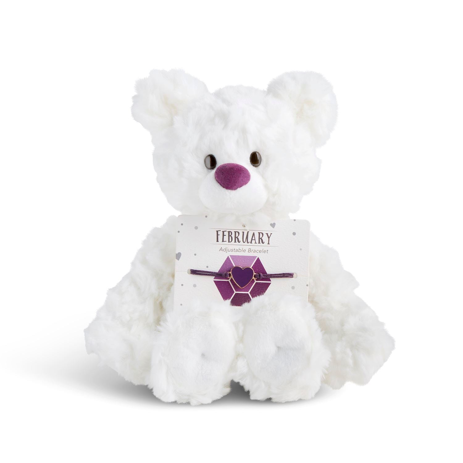 Demdaco Beary Charming Plush Birthstone Bear and Bracelet (7in