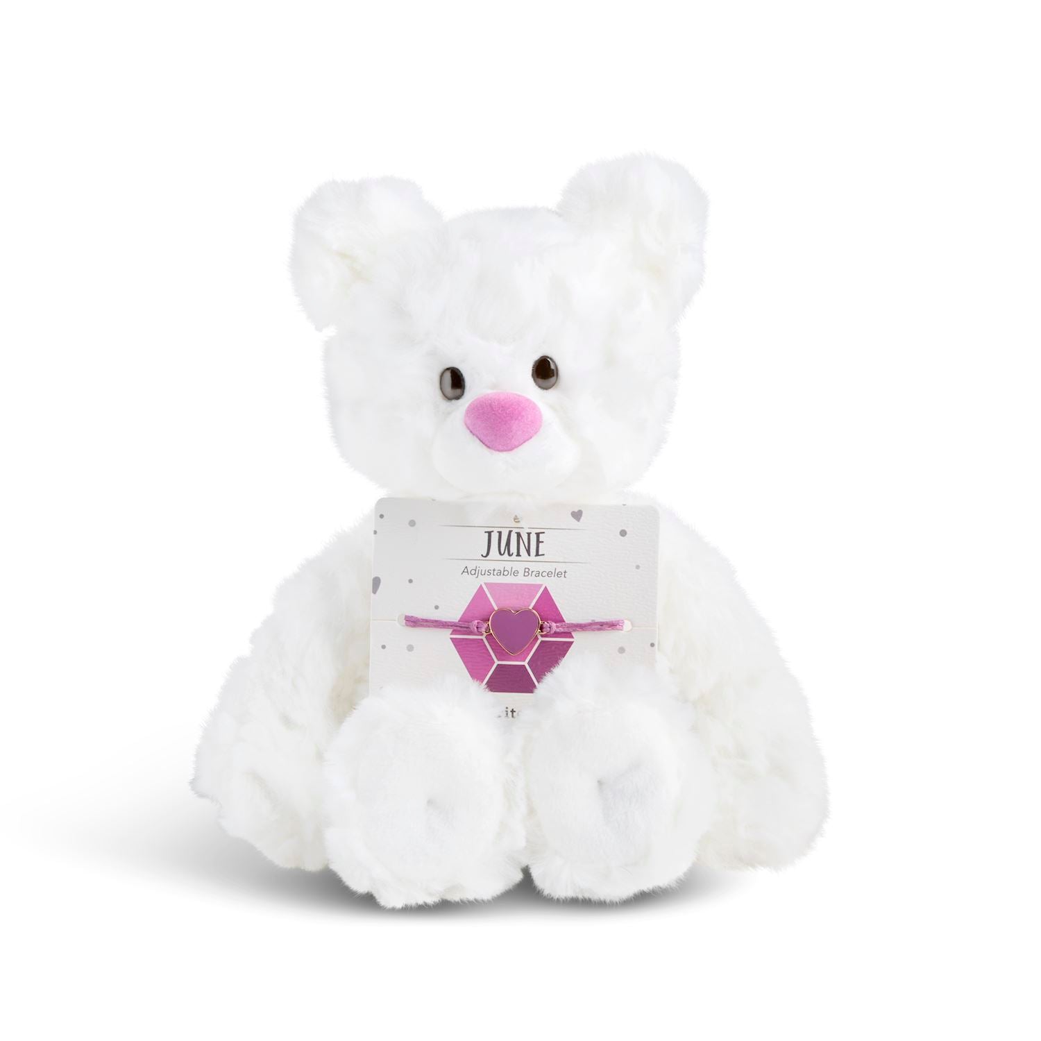 Demdaco Beary Charming Plush Birthstone Bear and Bracelet (7in