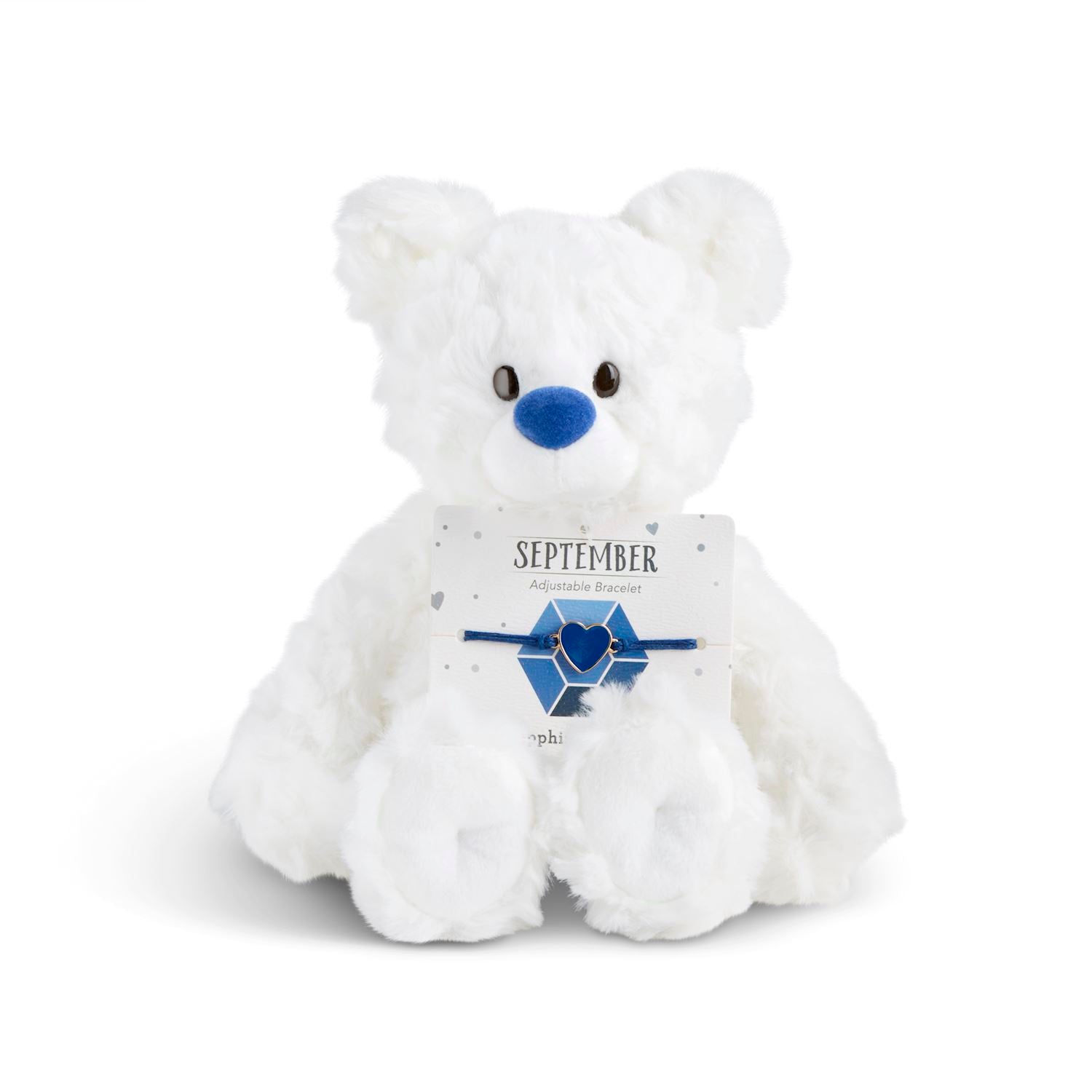 Demdaco Beary Charming Plush Birthstone Bear and Bracelet (7in