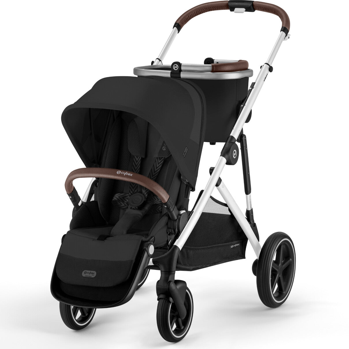 Cybex Gazelle S Moon Black (silver frame) All-in-One Stroller Bundle with Sibling Seat | Unboxed Display Model | Final Sale