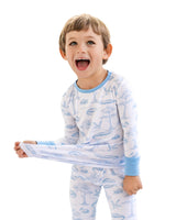 Pearls and Pelicans Bayou Toile Two-Piece Pajamas | Blue