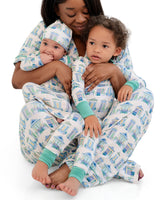 Pearls & Pelicans Bamboo Home Sweet Nola Green Women's Short-Sleeve Shirt and Lounge Pants Set