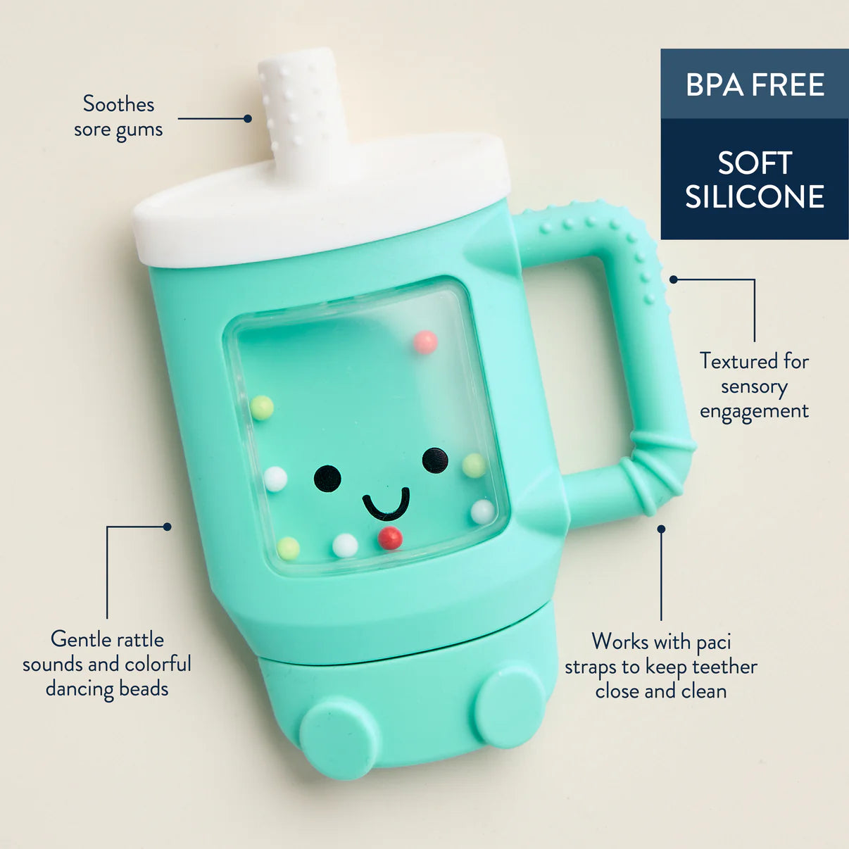Itzy Ritzy Sweetie Shake Plus Teething + Rattle Toy | Tumbler
