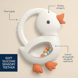 Itzy Ritzy Bitzy Shake Rattle and Silicone Teether | Goose