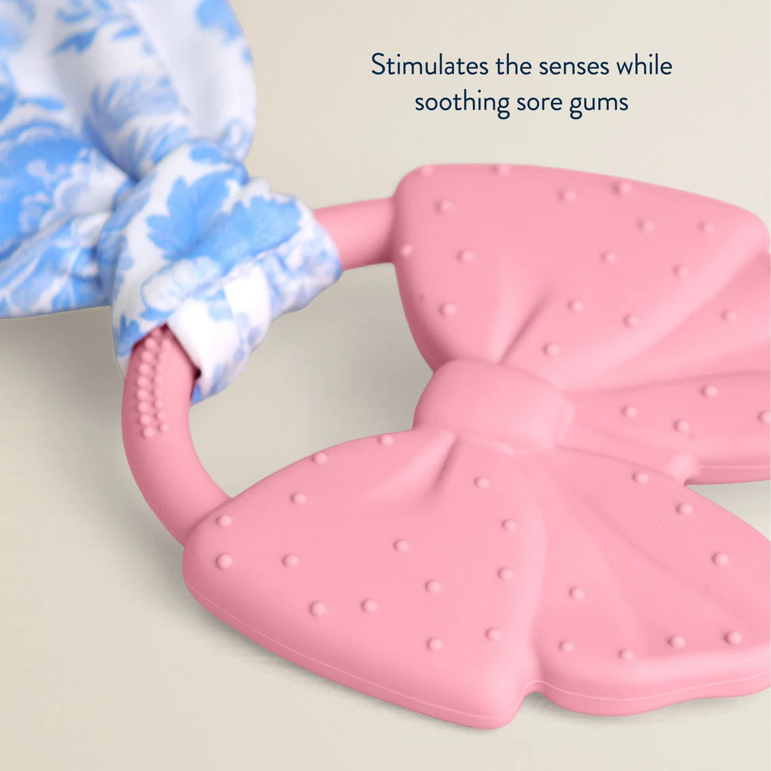 Itzy Ritzy Pink Bow Crinkle Crew Sensory Teether