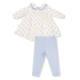 Angel Dear Western Sunflower Eyelet Dress & Ribbed Leggings