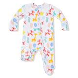 Angel Dear Balloon Animals Blue 2-Way Zipper Footie
