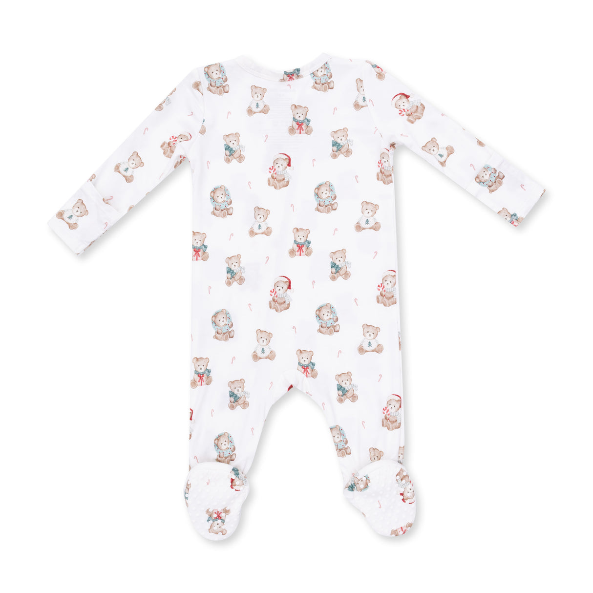 Angel Dear Christmas Teddy Bears Uni Bamboo 2-Way Zipper Footie