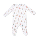 Angel Dear Christmas Teddy Bears Uni Bamboo 2-Way Zipper Footie