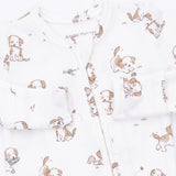 Angel Dear Explorer Puppy Blue Bamboo 2-Way Zipper Footie