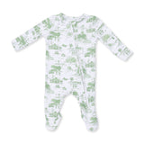 Angel Dear Golf Toile Green Bamboo 2-Way Zipper Footie